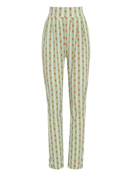 Spodnie Brigitte w paski zielone