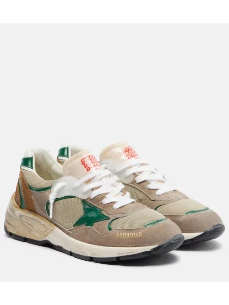 Trčanje top Golden Goose od brušene kože siva