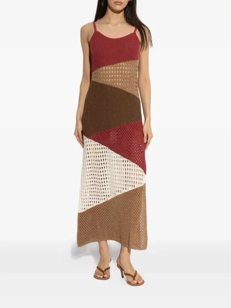 Megztas maxi suknele Akep raudona