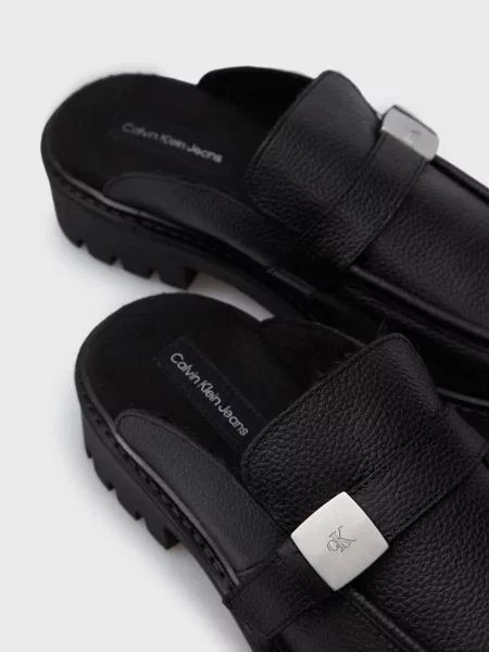 Кожаные мюли Calvin Klein Jeans черные