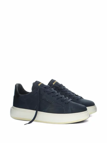 Sneakerși Woolrich din piele de căprioară albastru