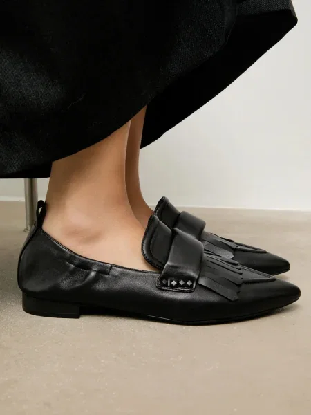 Кожени мокасини Answear.LAB с равна подметка черно