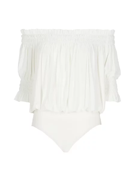 Krótki top Norma Kamali biały