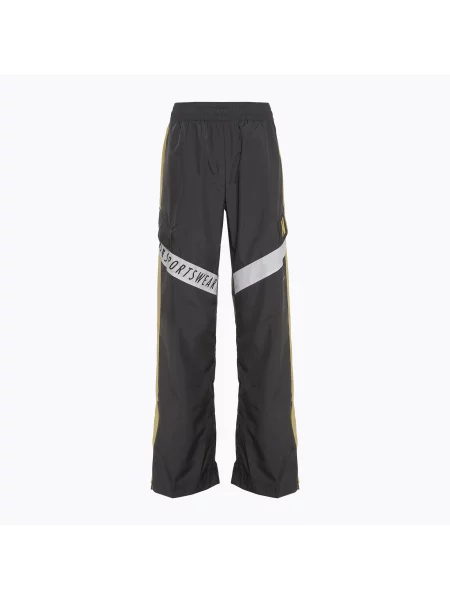 Kalhoty Nike Sportswear Woven High-Waisted dark smoke grey/saturn gold/white bílé