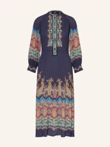 Etro Sukienka blau granatowa
