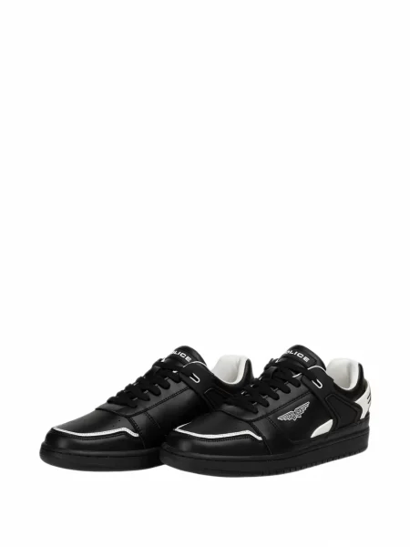 Δερμάτινα sneakers Police με σχέδιο μαύρο
