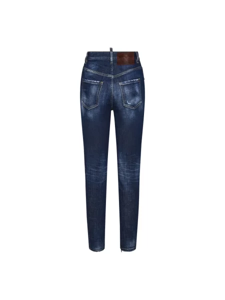 Wysokie Jeansy Skinny Twiggy niebieskie