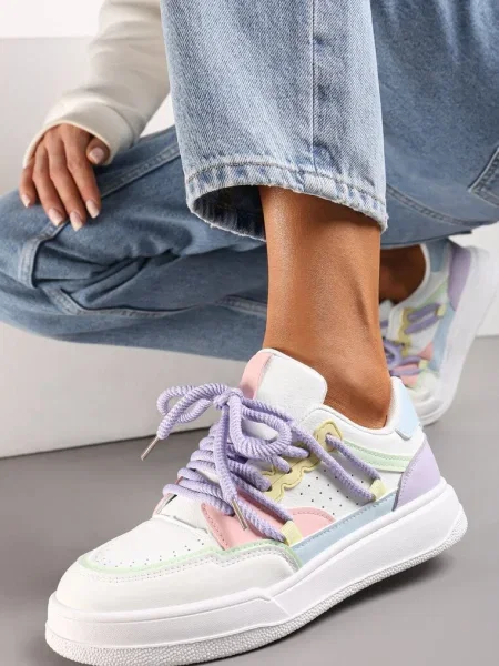 Sneakers Alb-Violet Sylvena alb