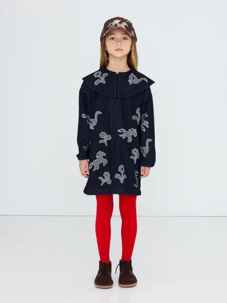 Tinycottons сукня HORSES & FLOWERS DENIM DRESS