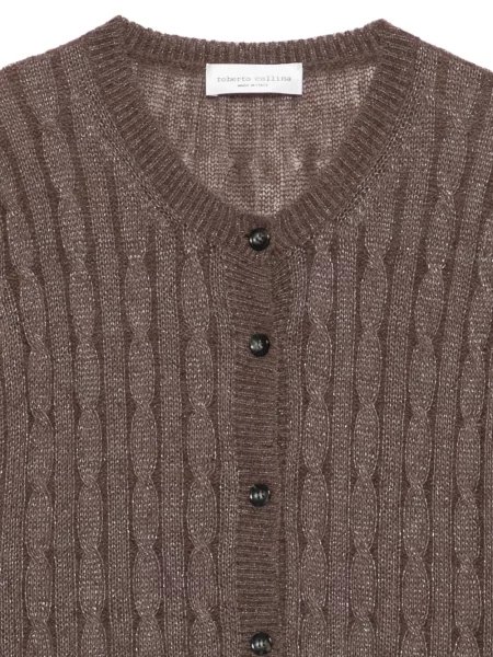Scurt cardigan Roberto Collina tricotate maro