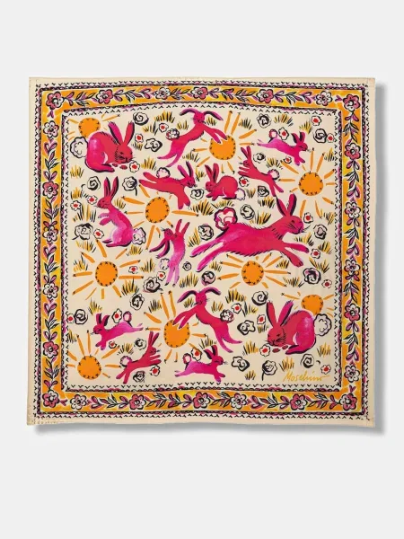 Fular Moschino de mătase bej