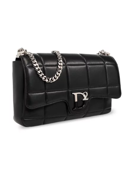 Torebka crossbody Dsquared2 skórzana czarna
