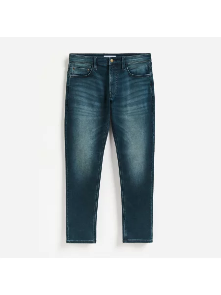 Reserved Slim koptatott hatású farmer indigo jeans