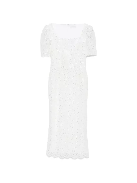 Rochie Adamaris cu broderie din dantelă alb