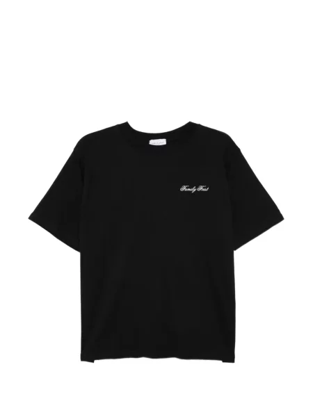 Tricou Family First cu broderie negru