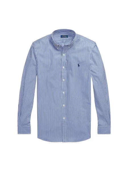 Koszula Ralph Lauren z długim rękawem w paski ze stretchu niebieska