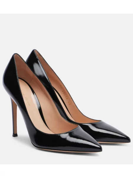 Pantofi cu toc Gianvito Rossi din piele de lac negru