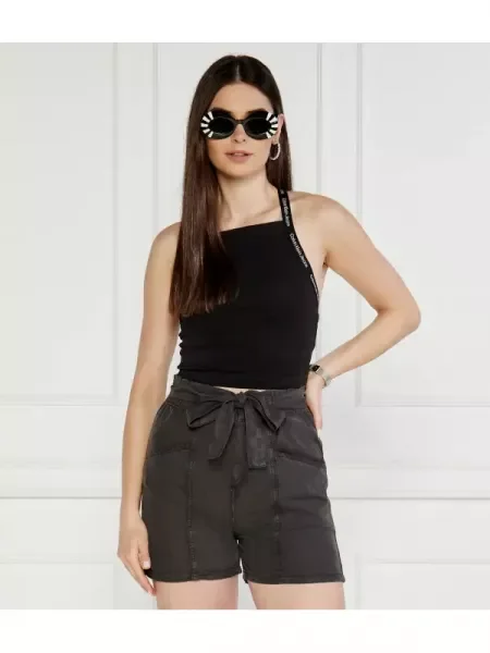 Calvin Klein Jeans Felső Logo Slim Fit fekete