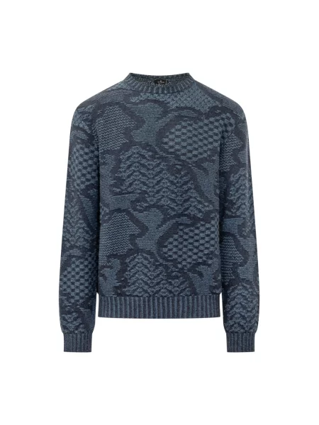 Sweter Etro z nadrukiem niebieski