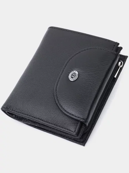 Кожаный кошелек St Leather Accessories черный