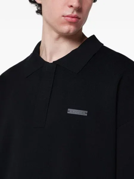 Lung tricou polo Entire Studios negru
