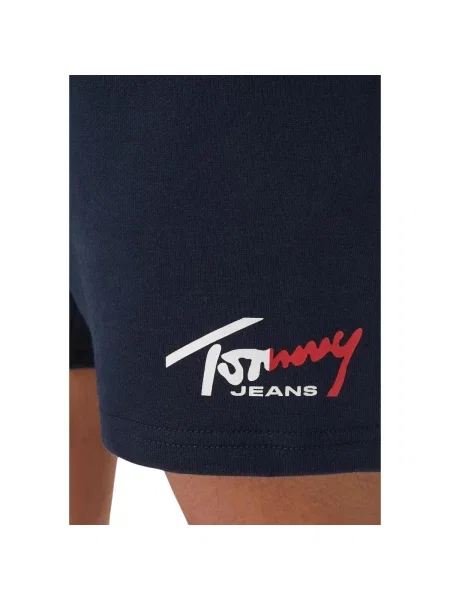 Tommy Jeans Kalhoty námořnická modř / jasně červená / bílá modré