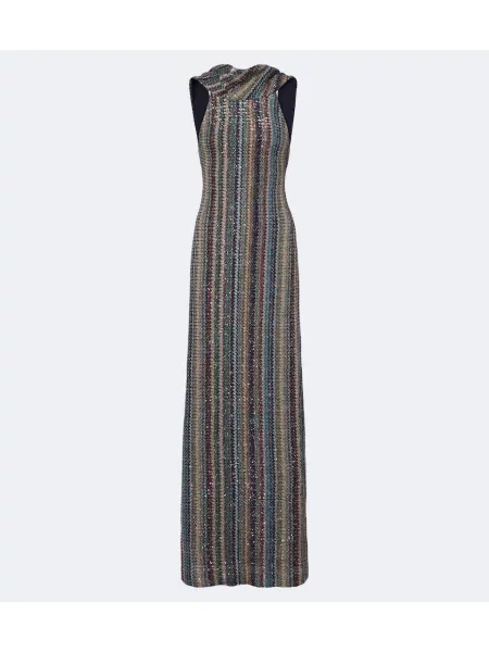 Rochie maxi Missoni cu dungi tricotate