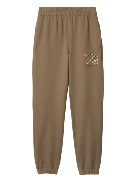 Pantaloni de jogging Burberry în carouri alergare maro