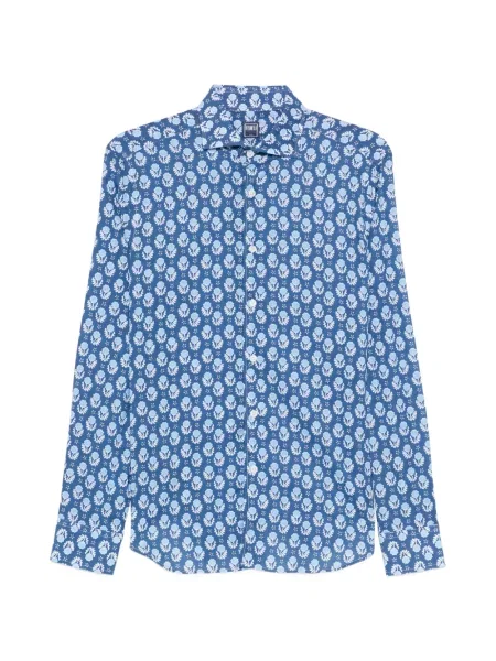 Риза с флорален принт Fedeli на цветя с принт синьо