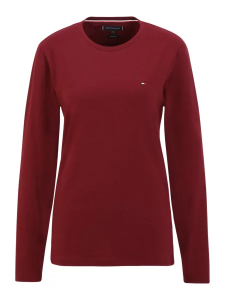 TOMMY HILFIGER Tricou roșu vin / alb / bleumarin / roșu intens