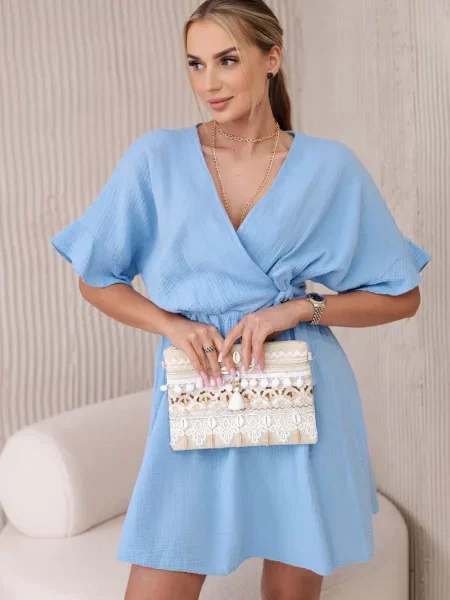 Костюм рокля Kesi Włoski от муселин синьо