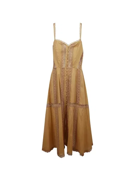 Krajkové oblekové midi šaty Charo Ruiz Ibiza žluté