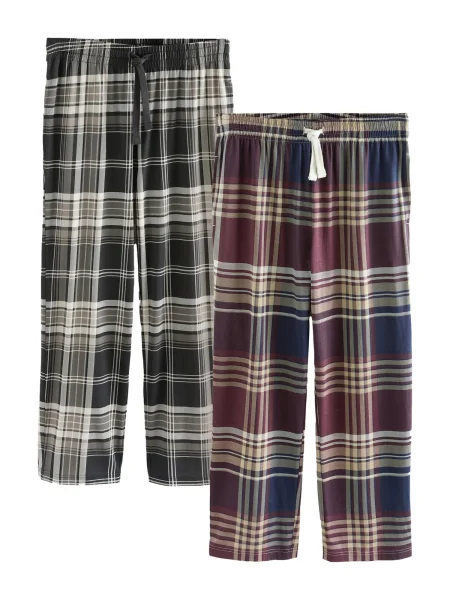 Next Pantaloni de pijama lila / albastru violet / negru alb