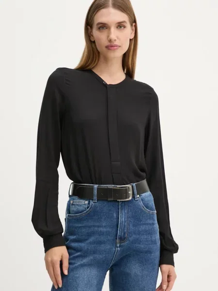 Блуза G-Star Raw с изчистен дизайн черно