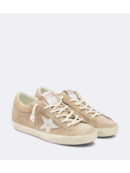 Sneakerși Golden Goose din piele de căprioară bej