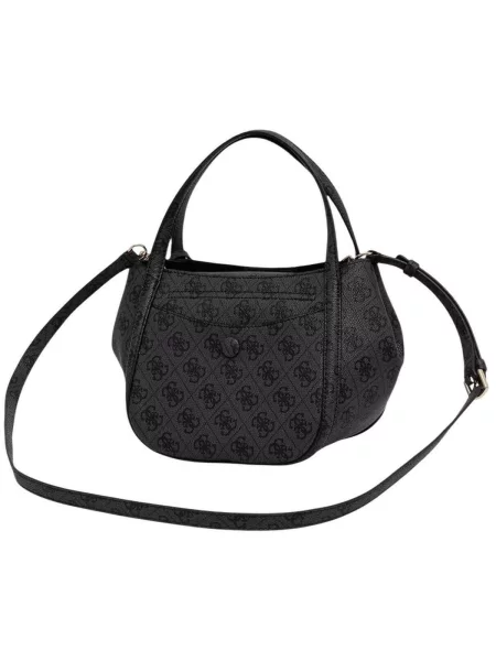 Crossbody kabelka Guess s autogramom z ekologickej kože sivá