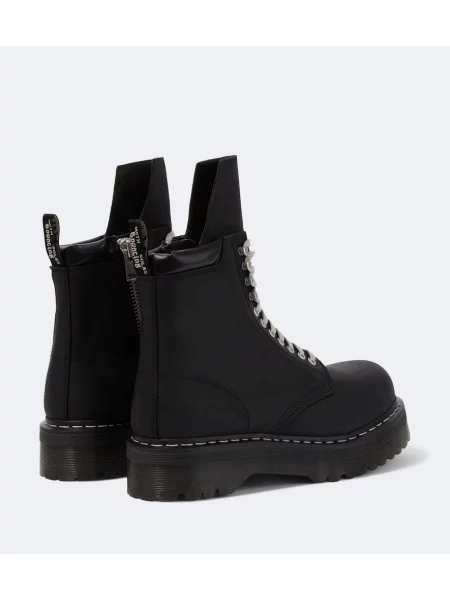 Cizme scurte Rick Owens din piele cu platformă negru