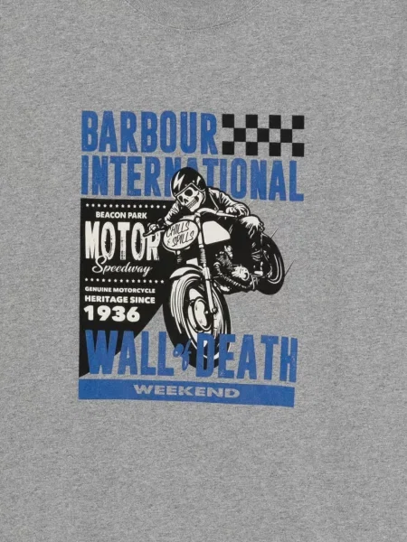 Tricou Barbour International cu imagine gri