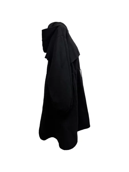 Palton Sandro cu glugă negru