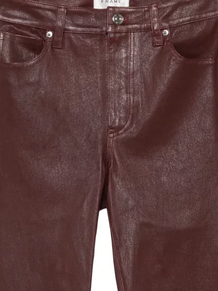 Pantaloni Frame din piele evazate roșu