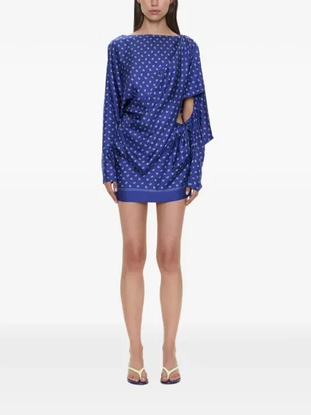 Rochie mini Christopher Esber cu imagine albastru