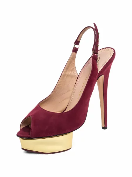 Σανδάλια Charlotte Olympia με ανοιχτό τακούνι κόκκινο