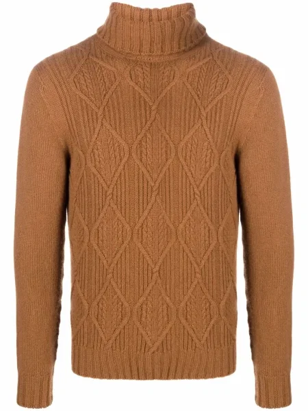 Kašmírový chunky rolák rolák Drumohr hnědý