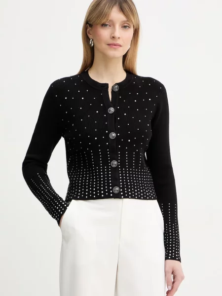 GUESS Geacă tricotată negru