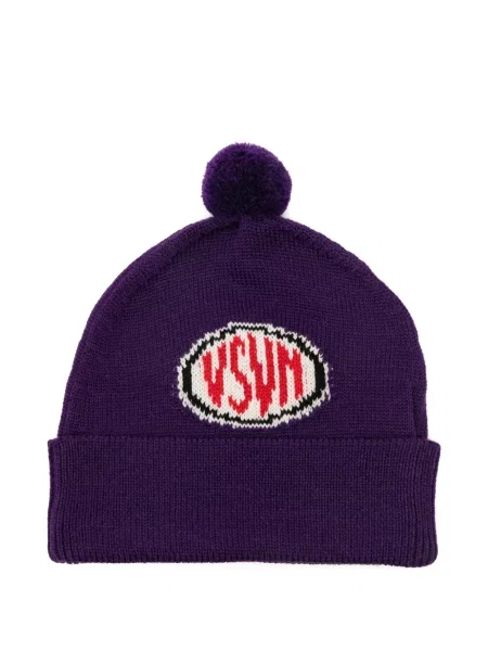 Căciulă Visvim tricotate cu pompoane violet