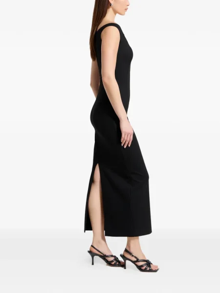 Rochie midi Marcella până la genunchi de costum negru