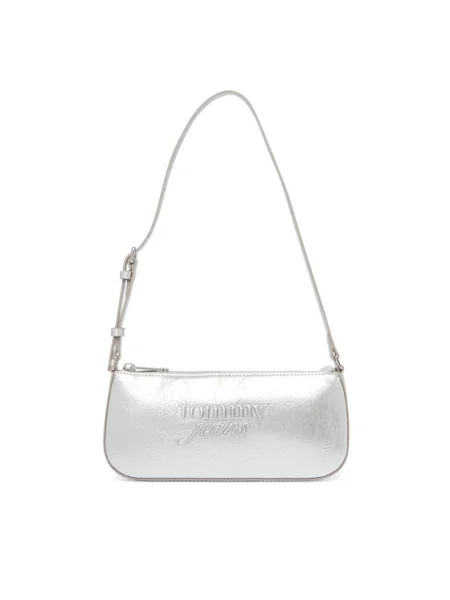 Tommy Jeans Geantă Tjw Must Metallic Shoulder Bag Argintiu