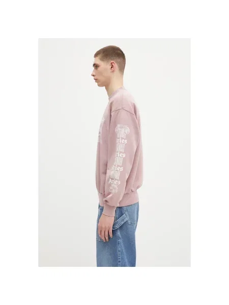 Aries bluza Aged Ancient Column Sweat różowa