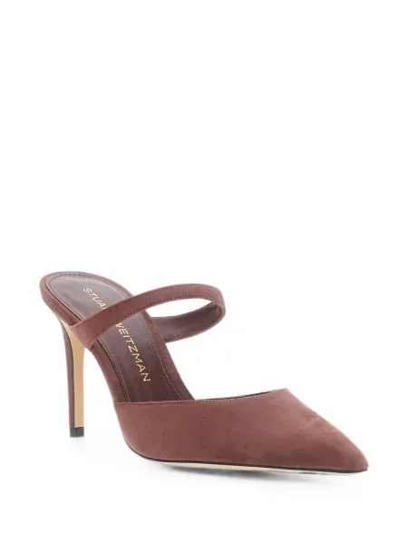 Papuci tip mules Stuart Weitzman cu bretele maro