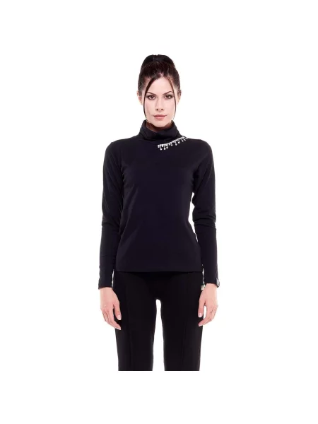 Tricou Leone 1947 cu guler înalt negru